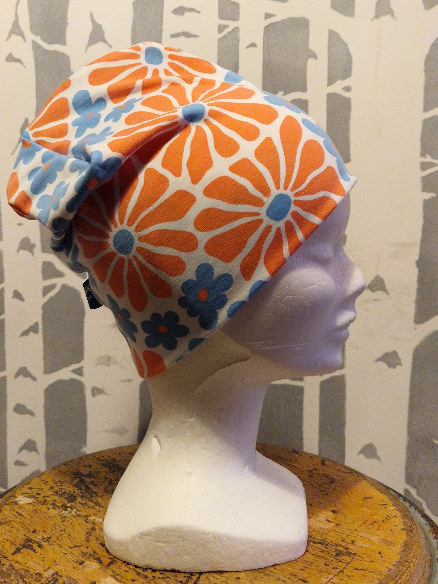 Beanie Bonnet blue Flower Power