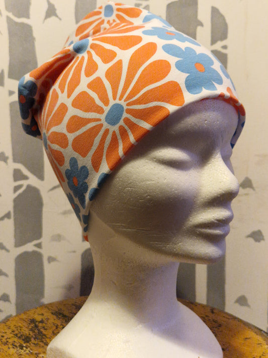 Beanie Bonnet blue Flower Power