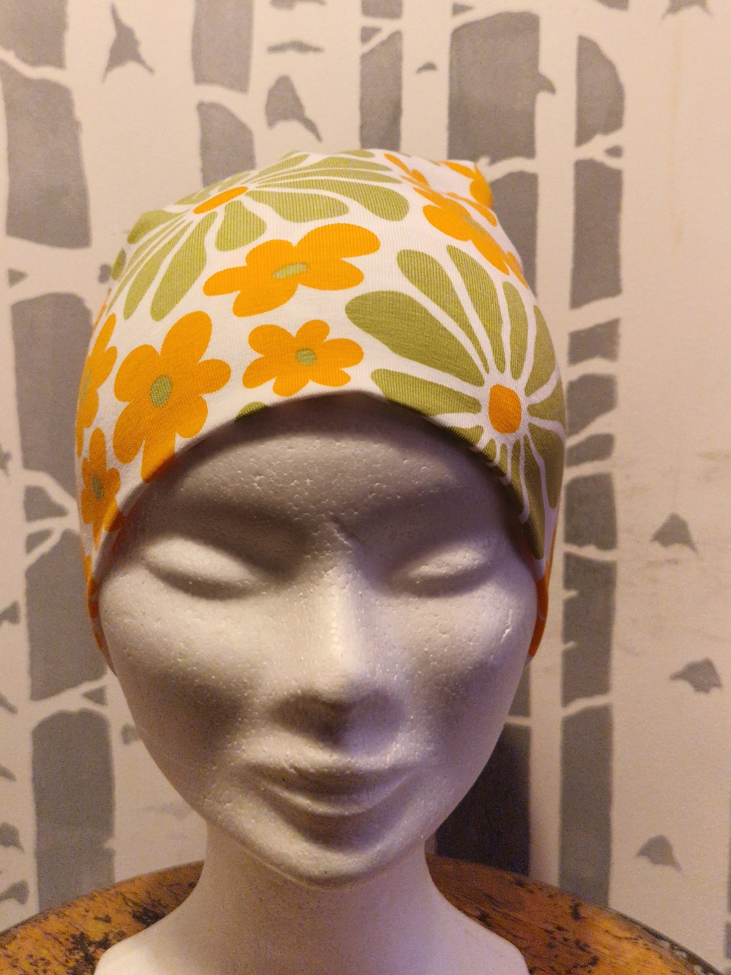 Beanie Bnnet Green Flower Power