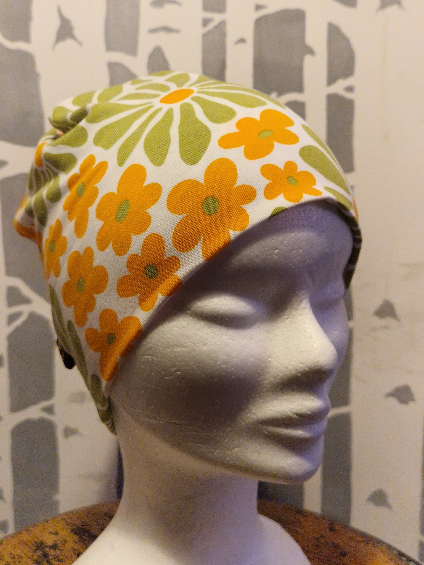 Beanie Bnnet Green Flower Power